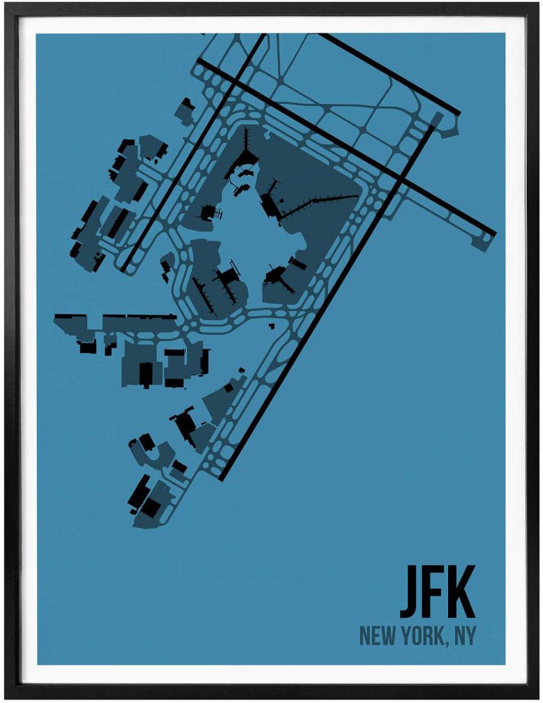 Wall-Art Poster »Wandbild New JFK Grundriss, bei (1 York«, Poster, Wandposter Wandbild, Bild, Grundriss St.), OTTO
