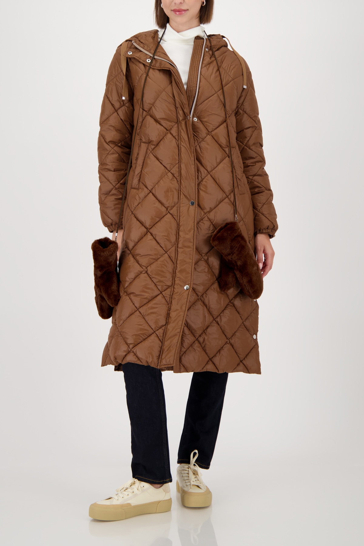 Monari Fäustlinge , Regular fit mit Fellimitat