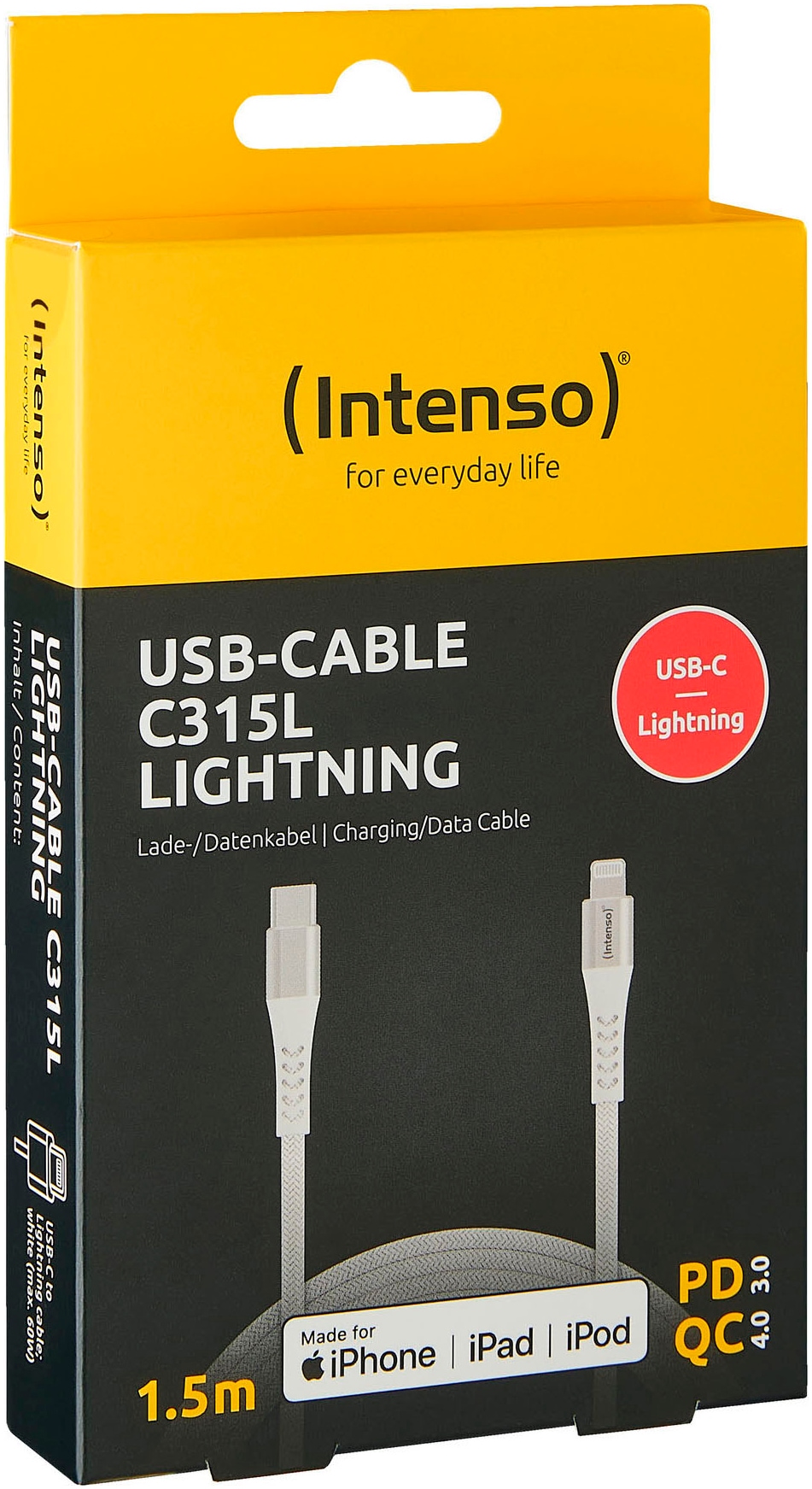 Intenso USB-Kabel »USB-C zu Lightning Kabel«, USB Typ C-Lightning, 150,00 cm