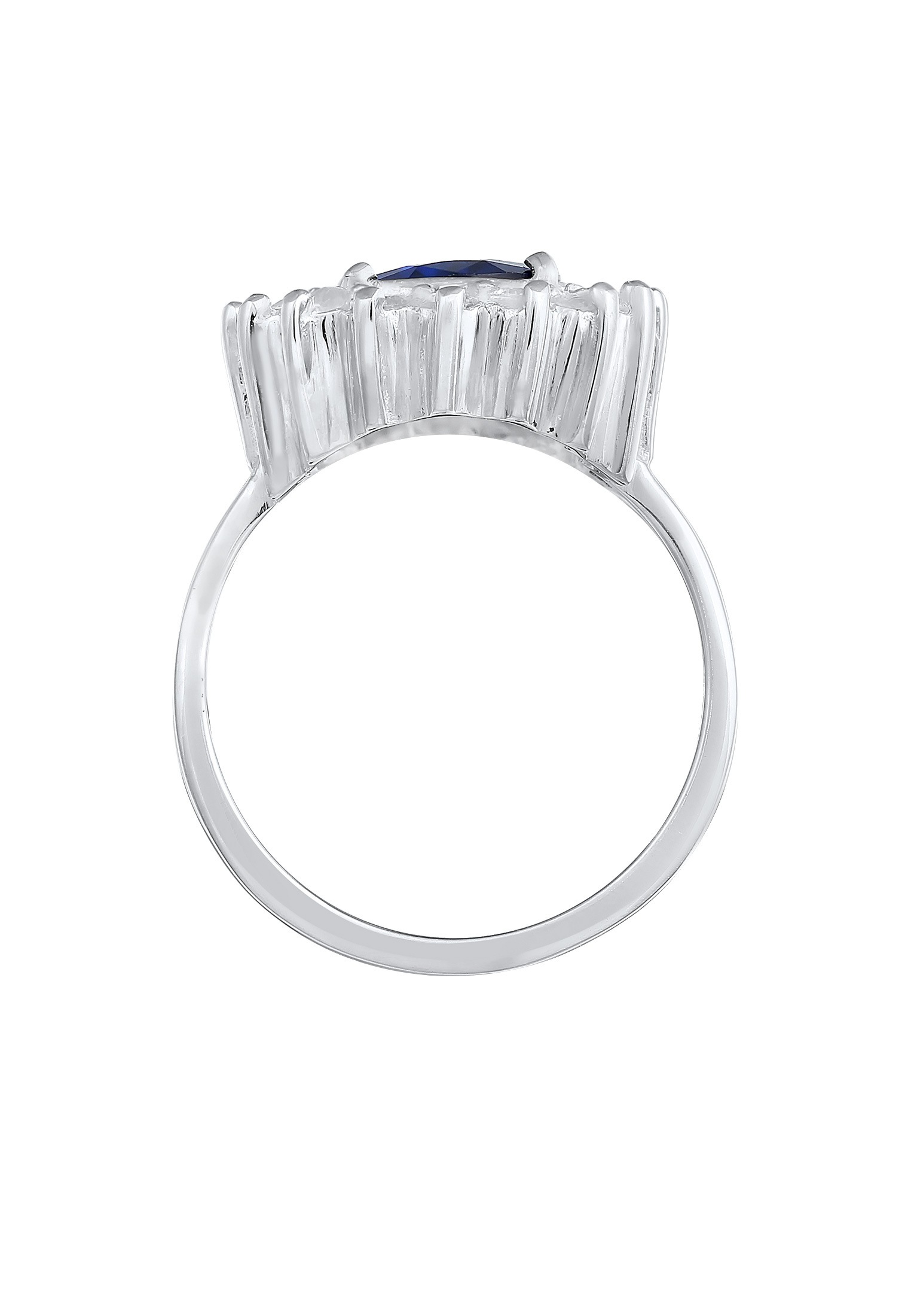 Elli Silberring »Ring Cocktailring Zirkonia Synthetischer Saphir Blau 925 Sterling Silber«