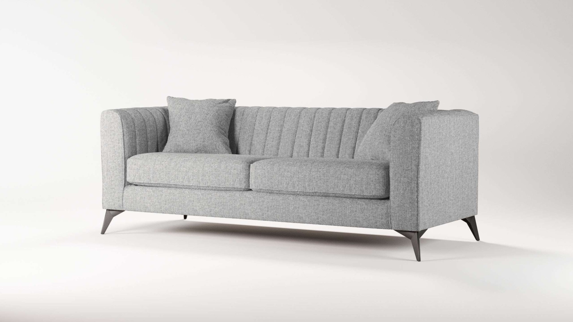 Places of Style 3-Sitzer »MATTHEW elegantes Designsofa, Maße B/T/H: 201/86/74 cm«, feine Steppung im Rückenbereich, lose Sitzkissen, incl. Zierkissen