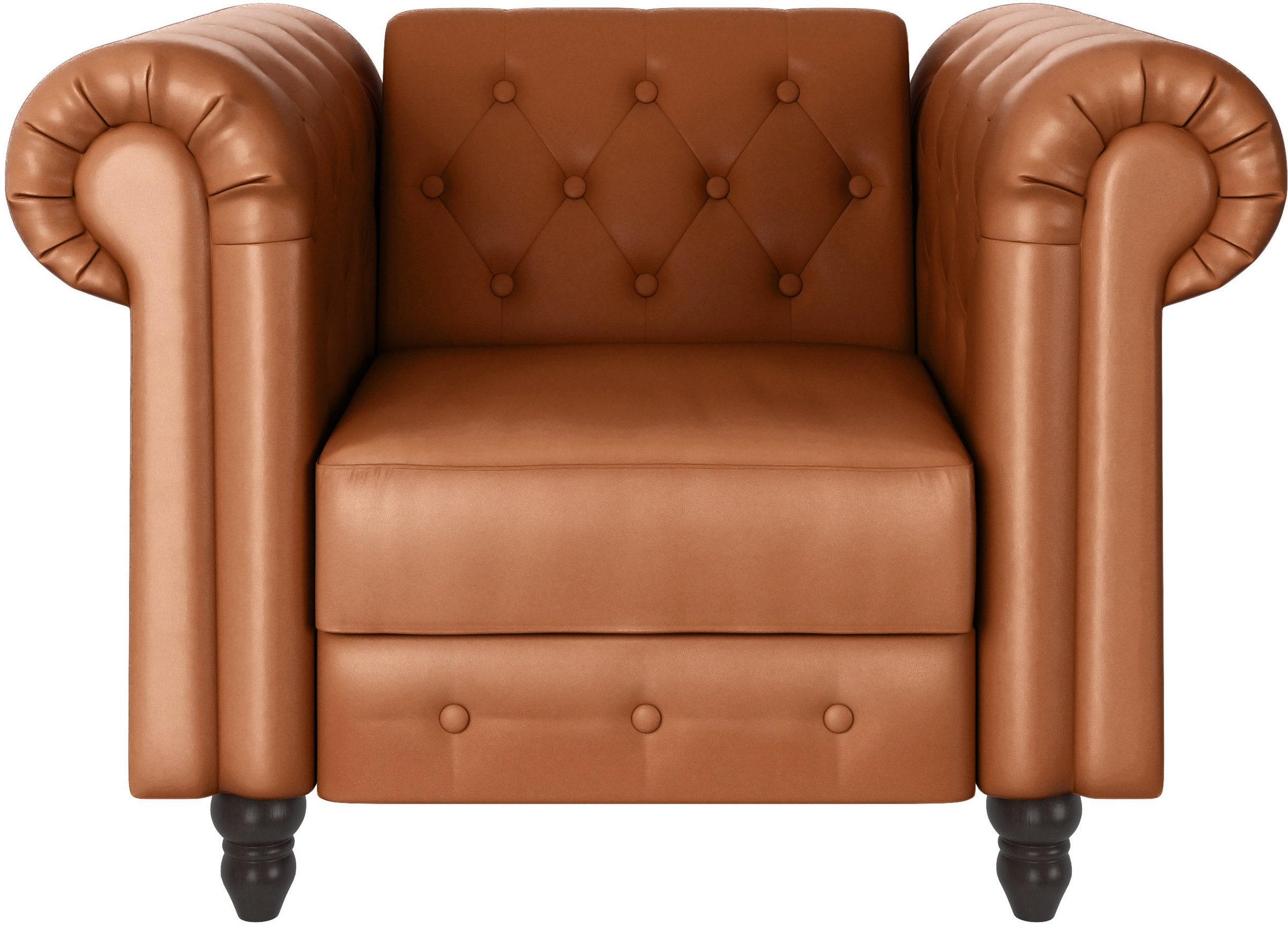 Dorel Home Chesterfield-Sessel »Felix«, mit Rückenlehne 3-fach verstellbar, Beine Massivholz, Sitzhöhe 46 cm