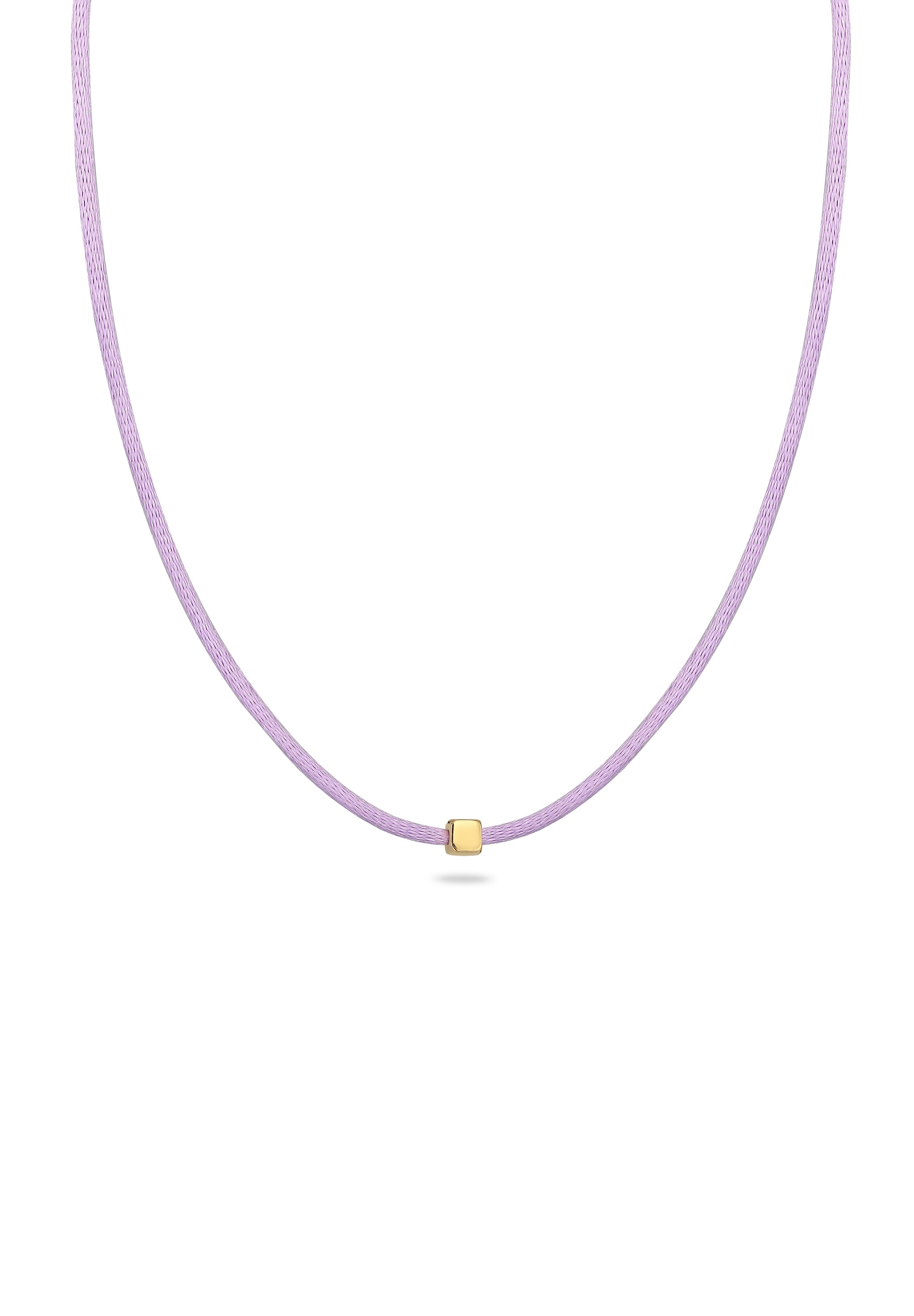 Elli Choker »Halskette Lettering Cube Satin 925 Sterling Silber vergoldet«