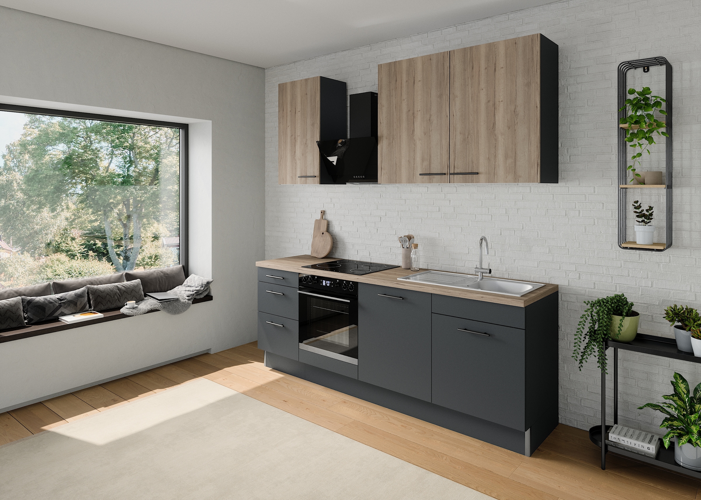 OPTIFIT Küchenzeile »Fiona«, Breite 230 cm, mit Hanseatic-E-Geräten in Premium oder Basic