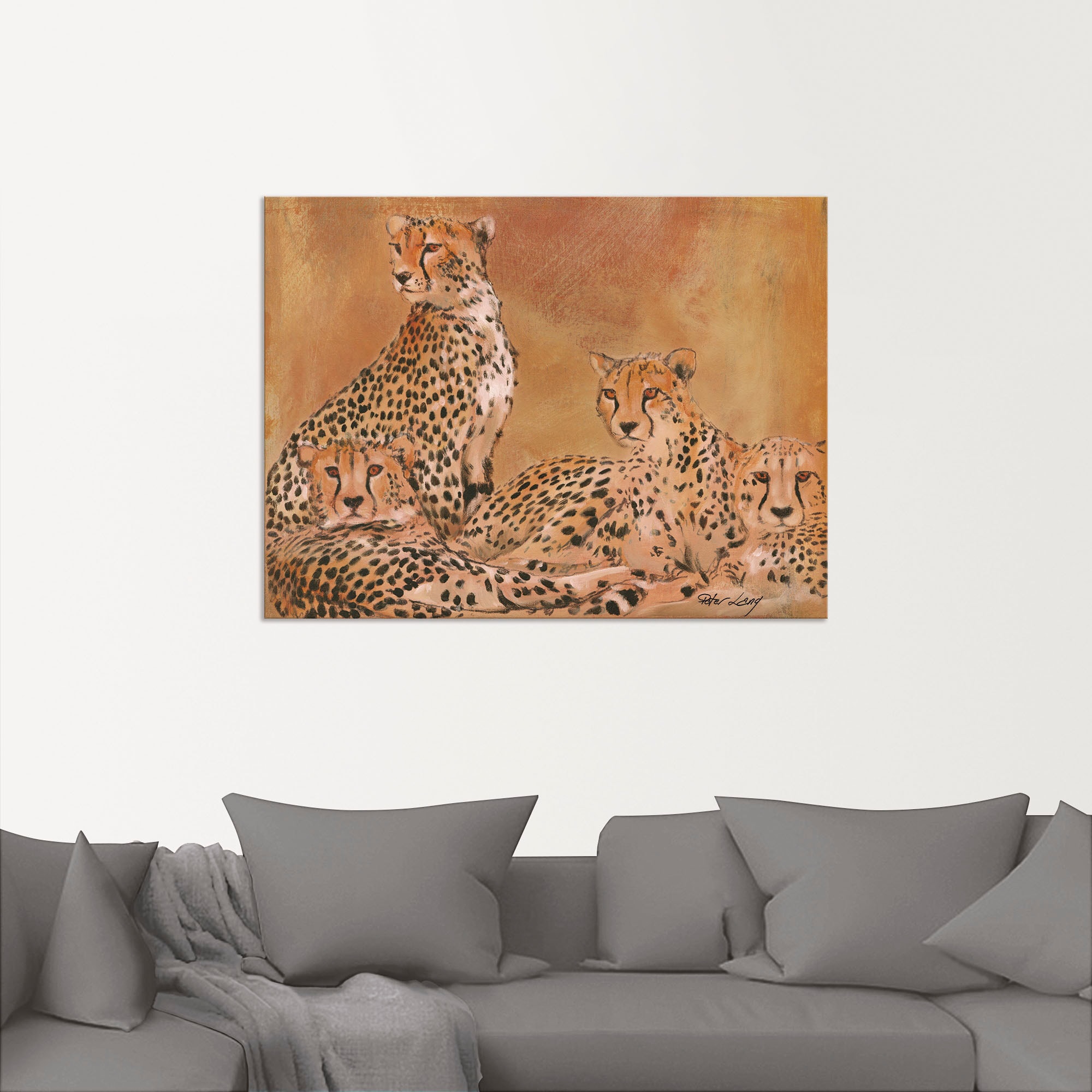 Artland Wandbild »Geparden«, Wildtiere, (1 St.), als Alubild, Outdoorbild in verschied. Größen
