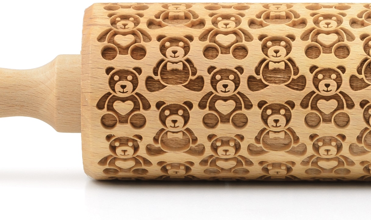 folkroll Teigroller »3D-Motiv-Teigrolle« Teddybären