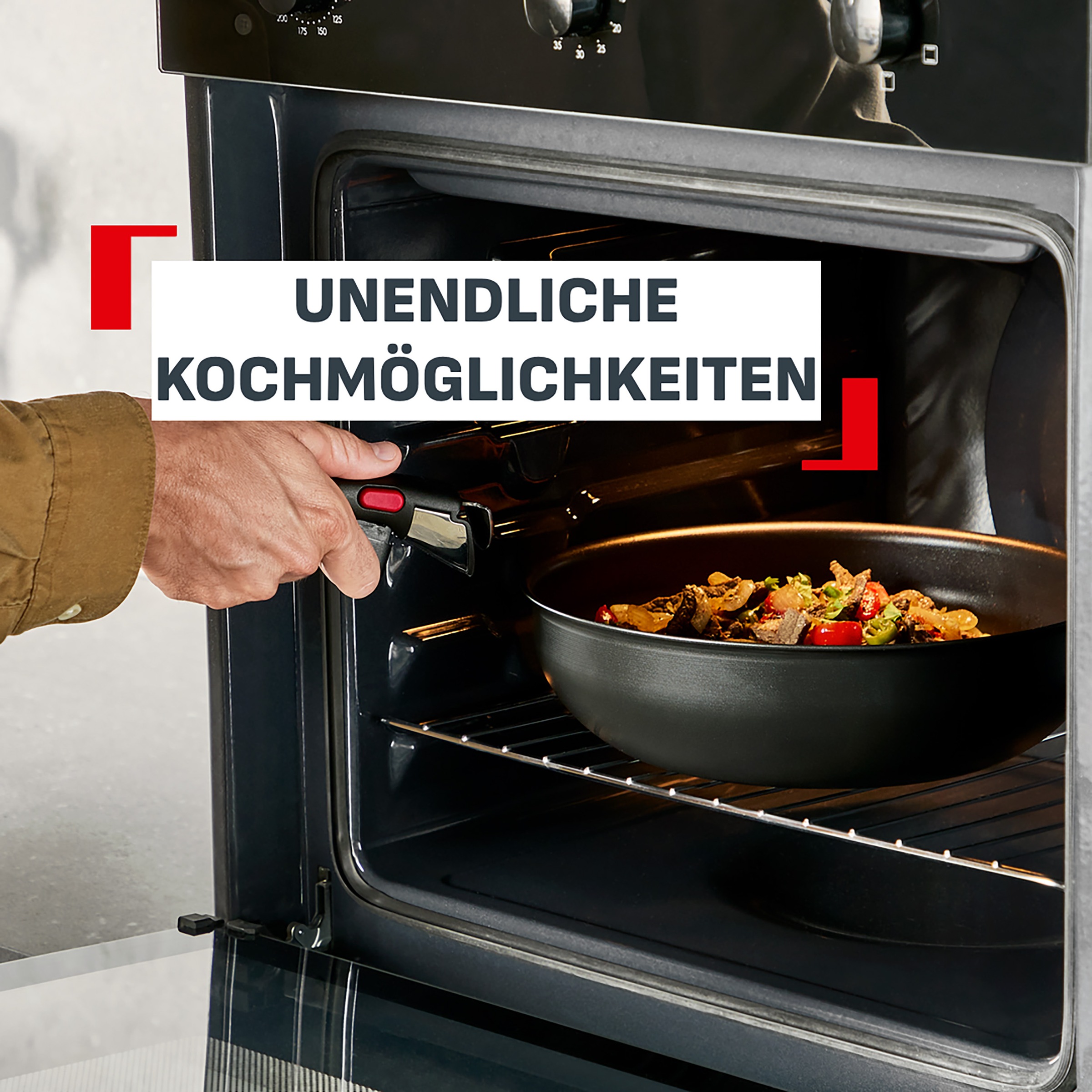 Tefal Wok »Ingenio Excellence Fusion« Aluminium 1 tlg. abnehmbarer Ingenio-Griff, Thermo-Signal, stapelbar, Induktion