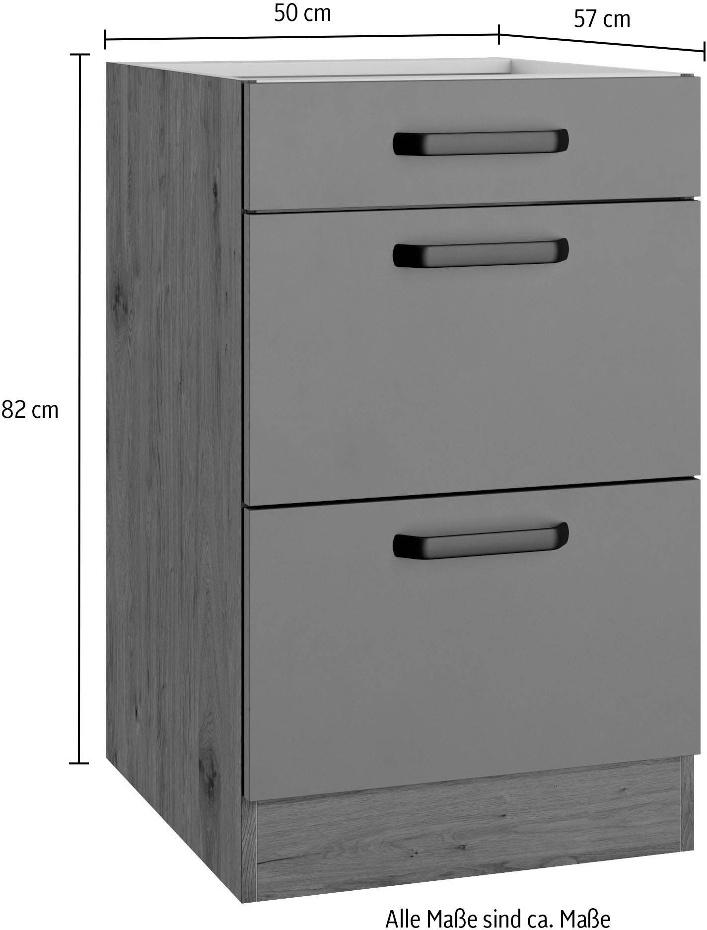 wiho Küchen Unterschrank »Elba«, Breite 50 cm, mit zwei Auszügen