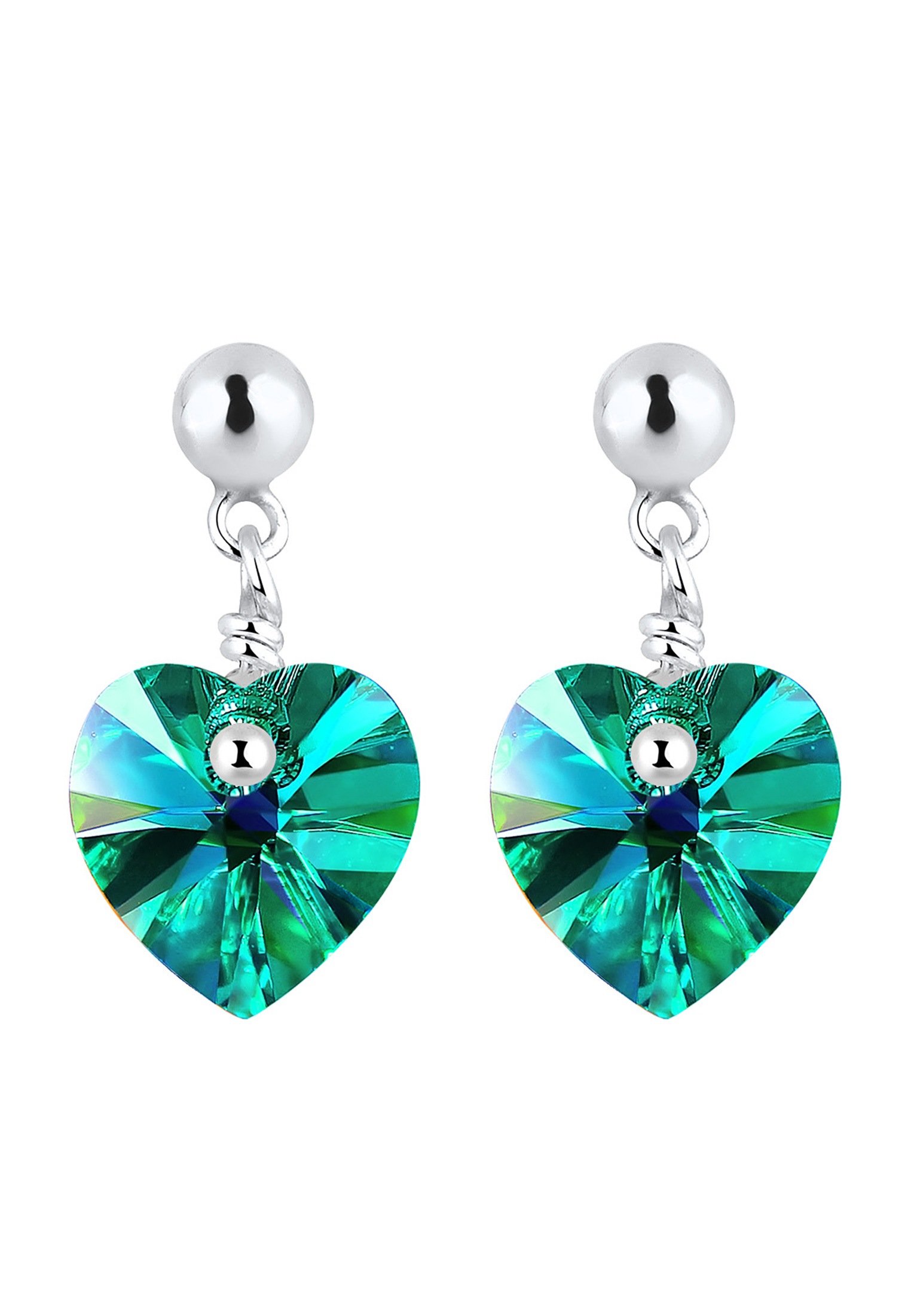 Elli Paar Ohrhänger »Ohrringe Blue Hearts Crystals 925 Sterling Silver«