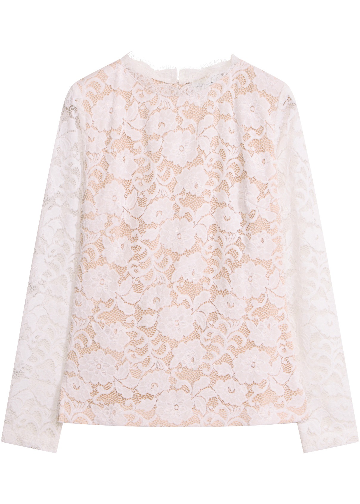 bonprix Langarmshirt mit romantischem Blumenmuster, schmale Passform