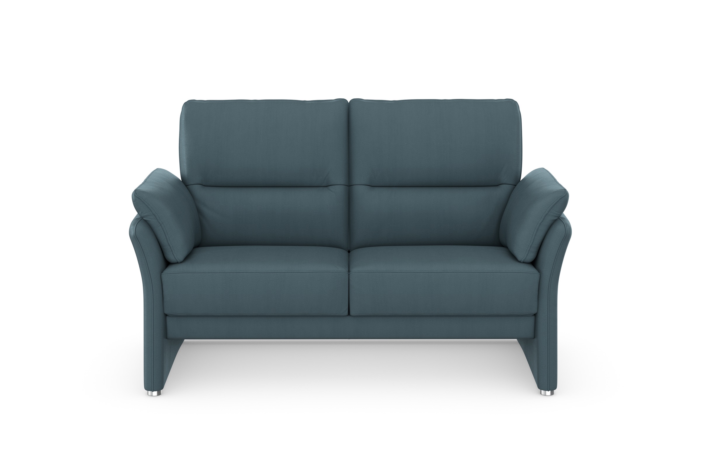 DOMO collection 2-Sitzer »Pina, schmale Armlehnen, mit Federkern, kompakt & elegant«, Hoher Sitzkomfort, Luxus-Microfaser Lederoptik, petrol, Breite 159 cm