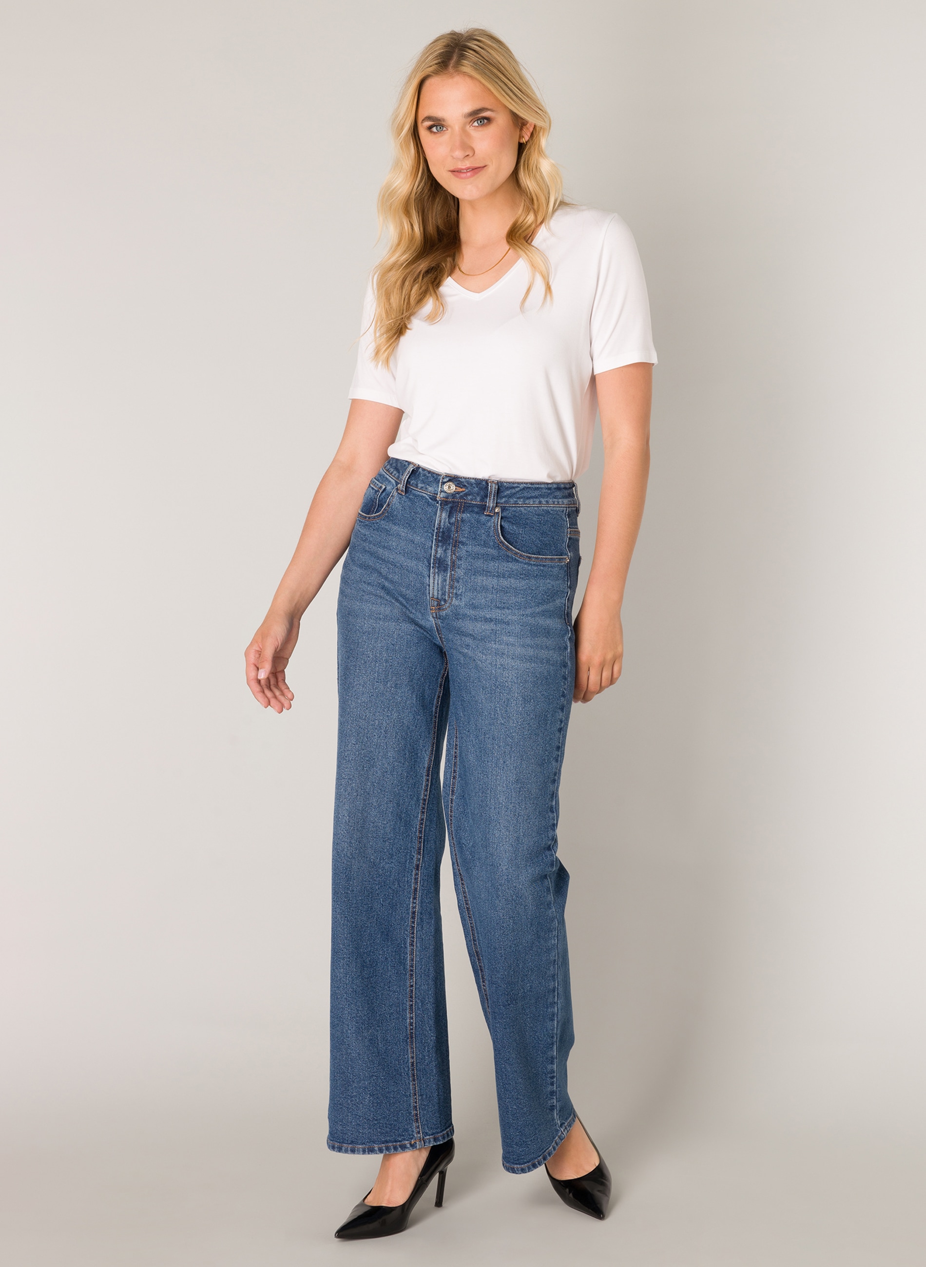 Base Level Weite Jeans »Amy«, mit Waschung