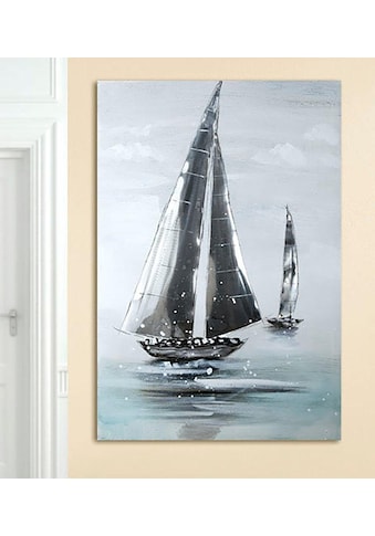 GILDE Leinwandbild »Gemälde Sailing Boat«, Boote & Schiffe, (1 St.), handgemalt,... kaufen