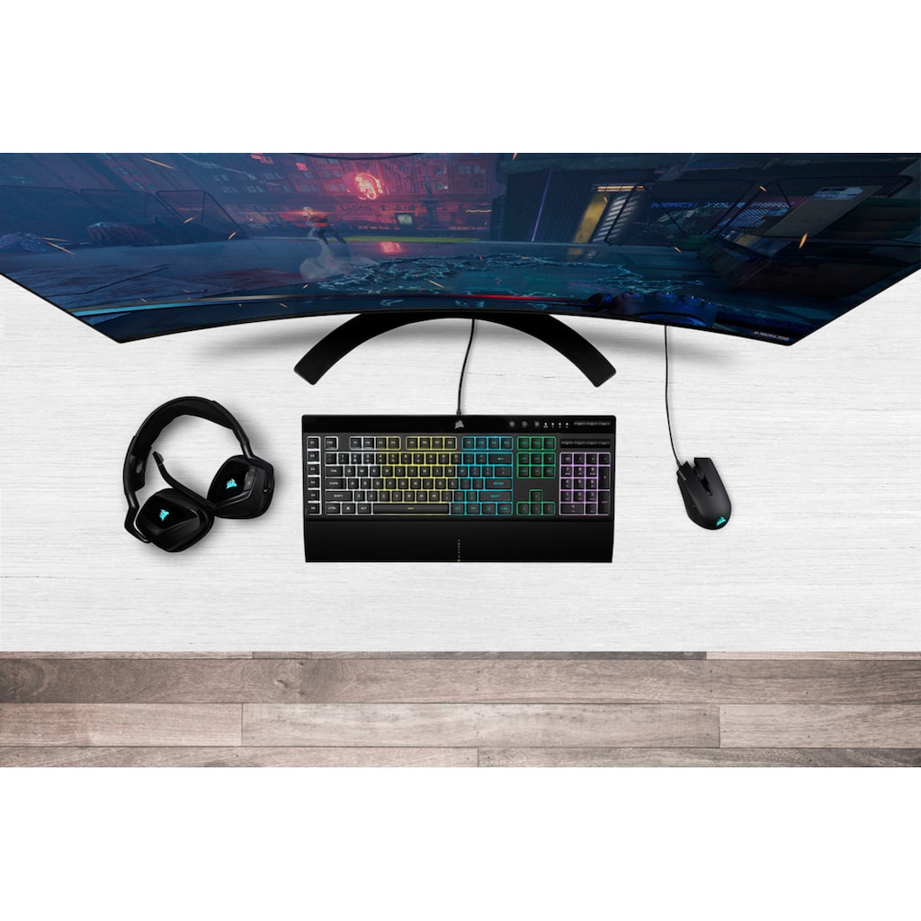 Corsair Tastatur- und Maus-Set »K55 RGB PRO QWERTZ+ HARPOON RGB PRO Gaming-Bundle (DE)«