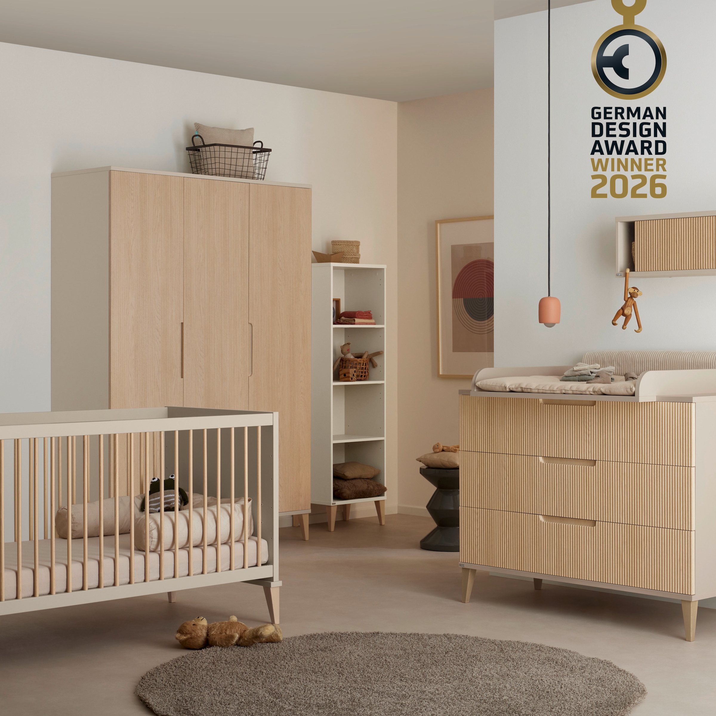 PAIDI Wandregal »JONTE in Beige mit Schiebetür & 2 Fächern« B/H/T ca. 94/27/20cm, Cashmere-Beige/Light Oak,  Hängeregal, 20 Kg Tragkraft, Wandboard