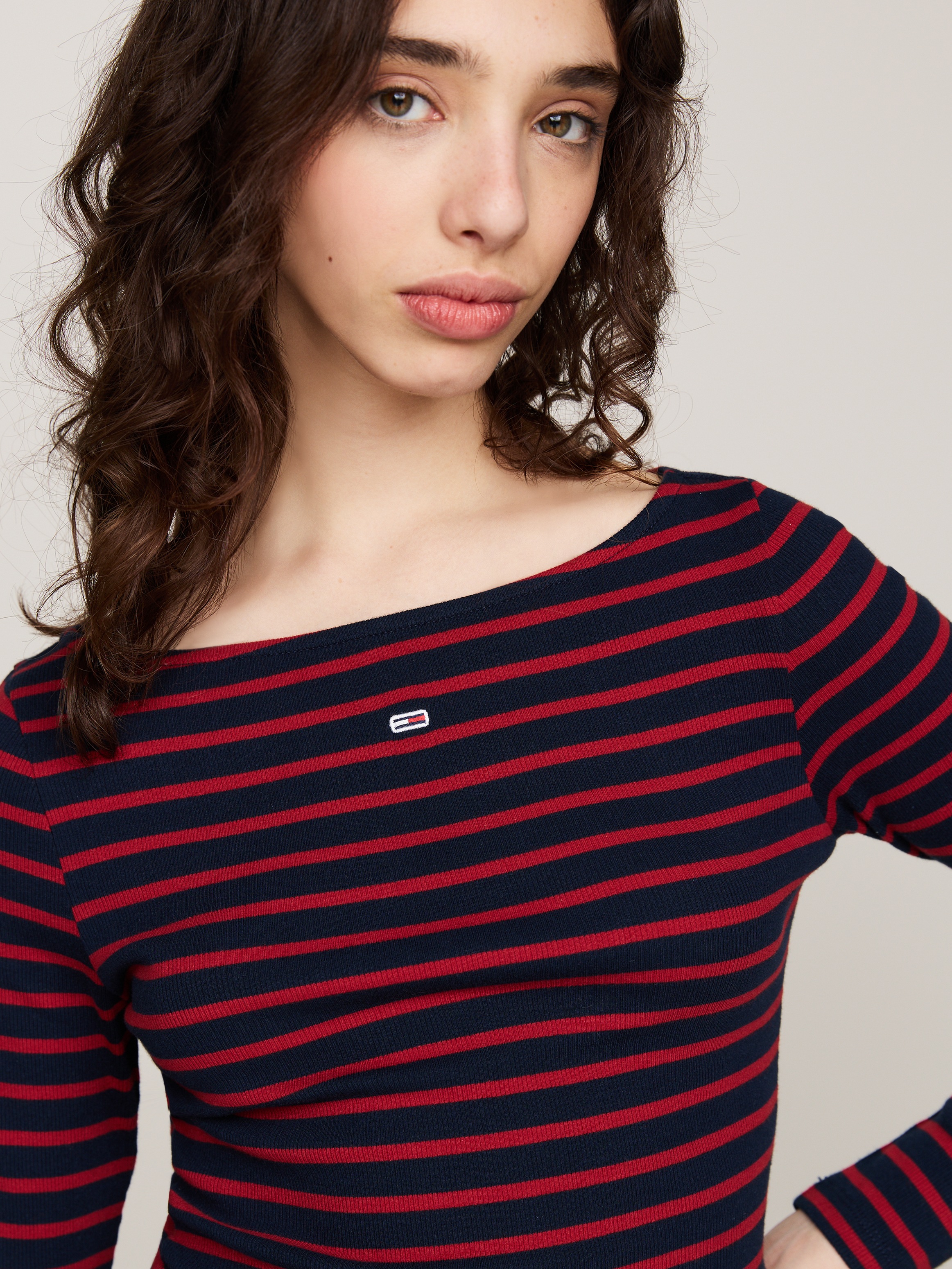 Tommy Jeans Langarmshirt »TJW BRETON STRIPE LS«, im Streifendesign