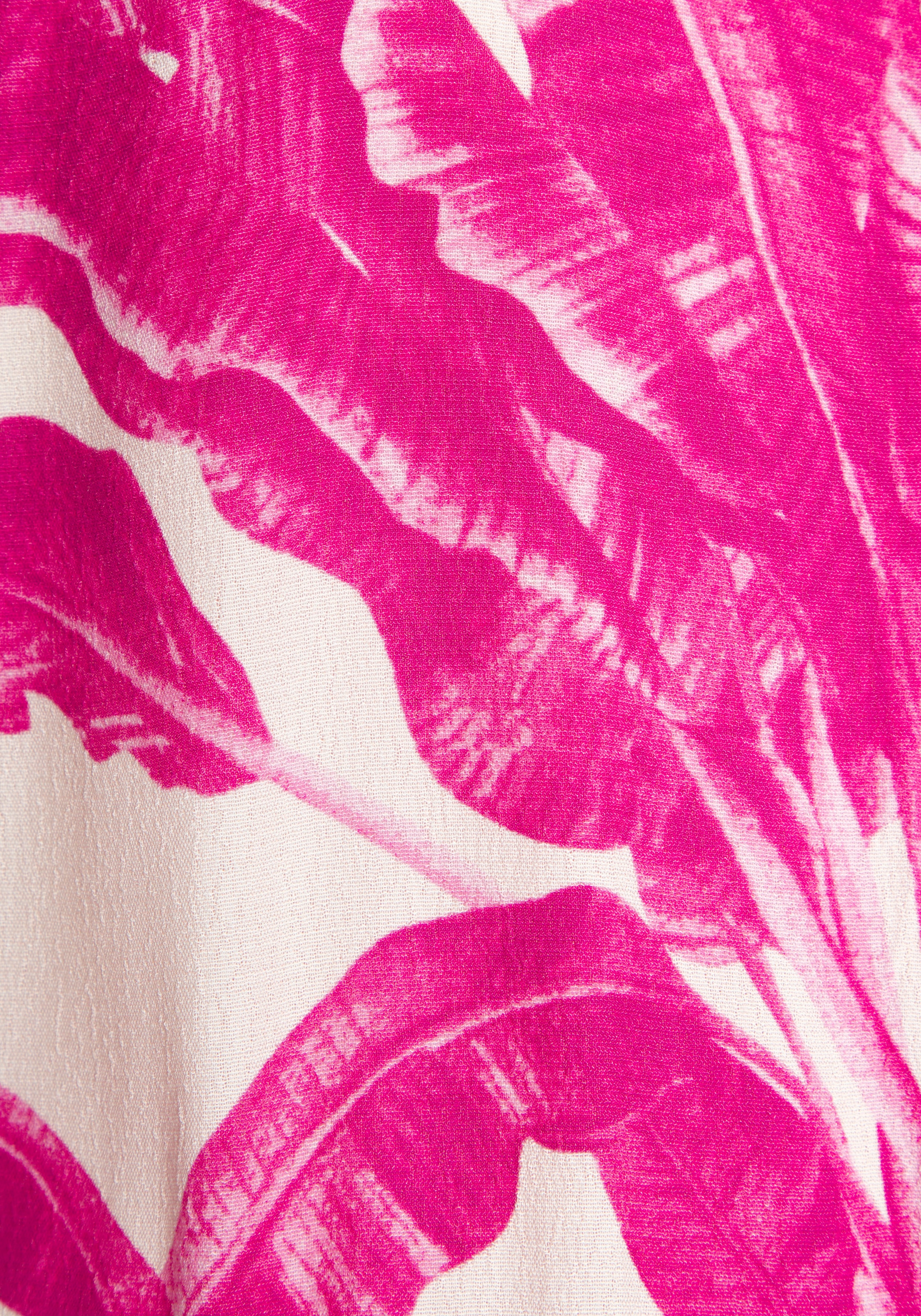 LASCANA Maxikleid »mit Alloverprint und Knopfleiste hinten, aus gewebter Viskose« luftiges Sommerkleid, elegantes Webkleid, casual