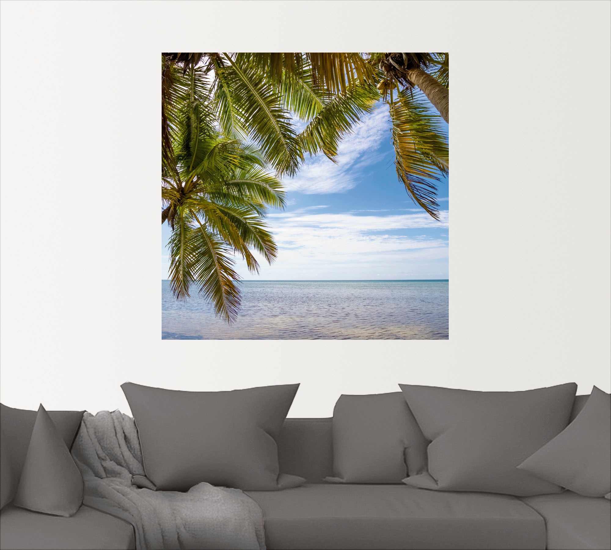 Artland Wandfolie »Florida Keys Das Meer«, Bäume, (1 St.), selbstklebend