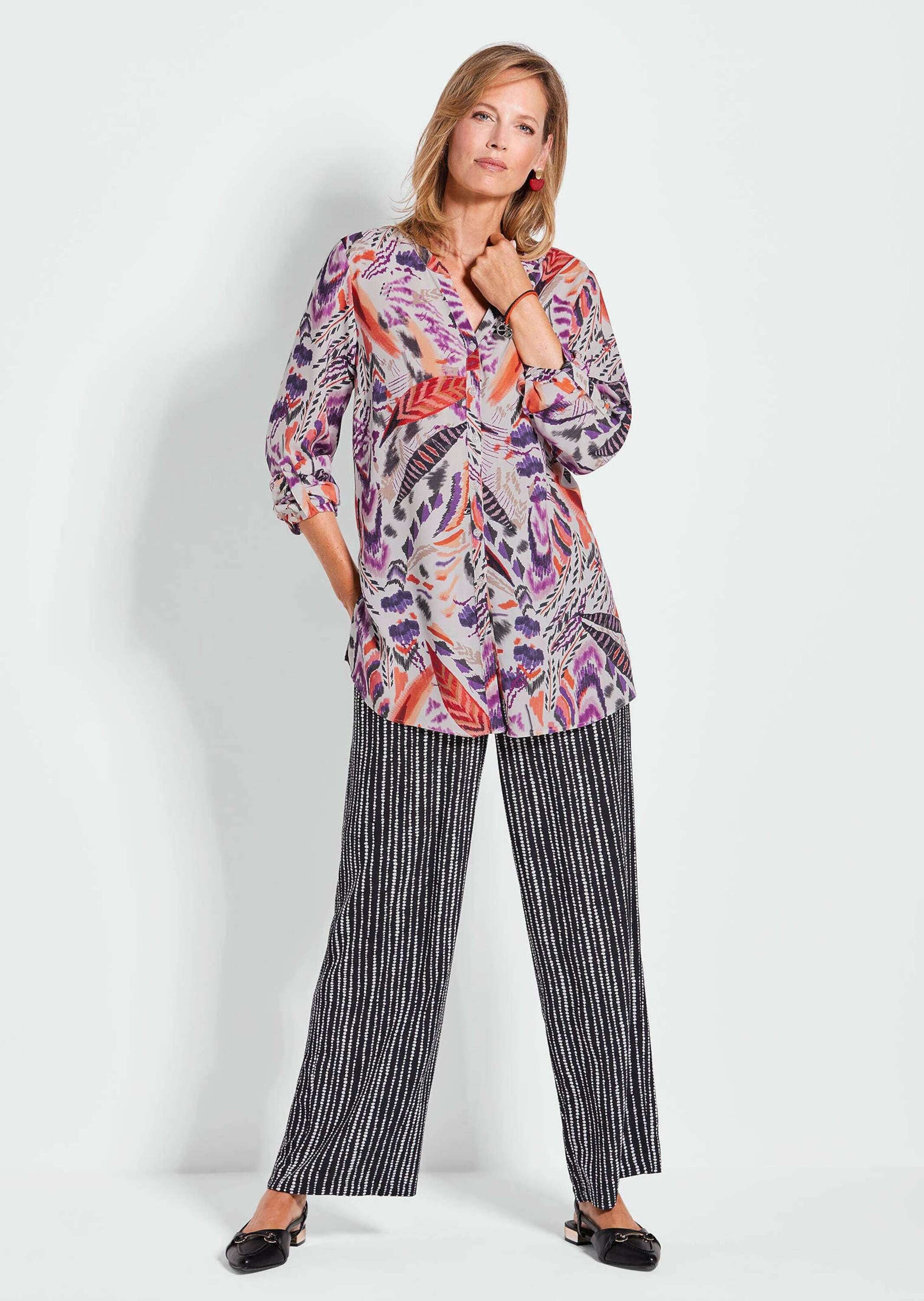 GOLDNER Tunika »Verlängerte Viskosebluse mit Print«