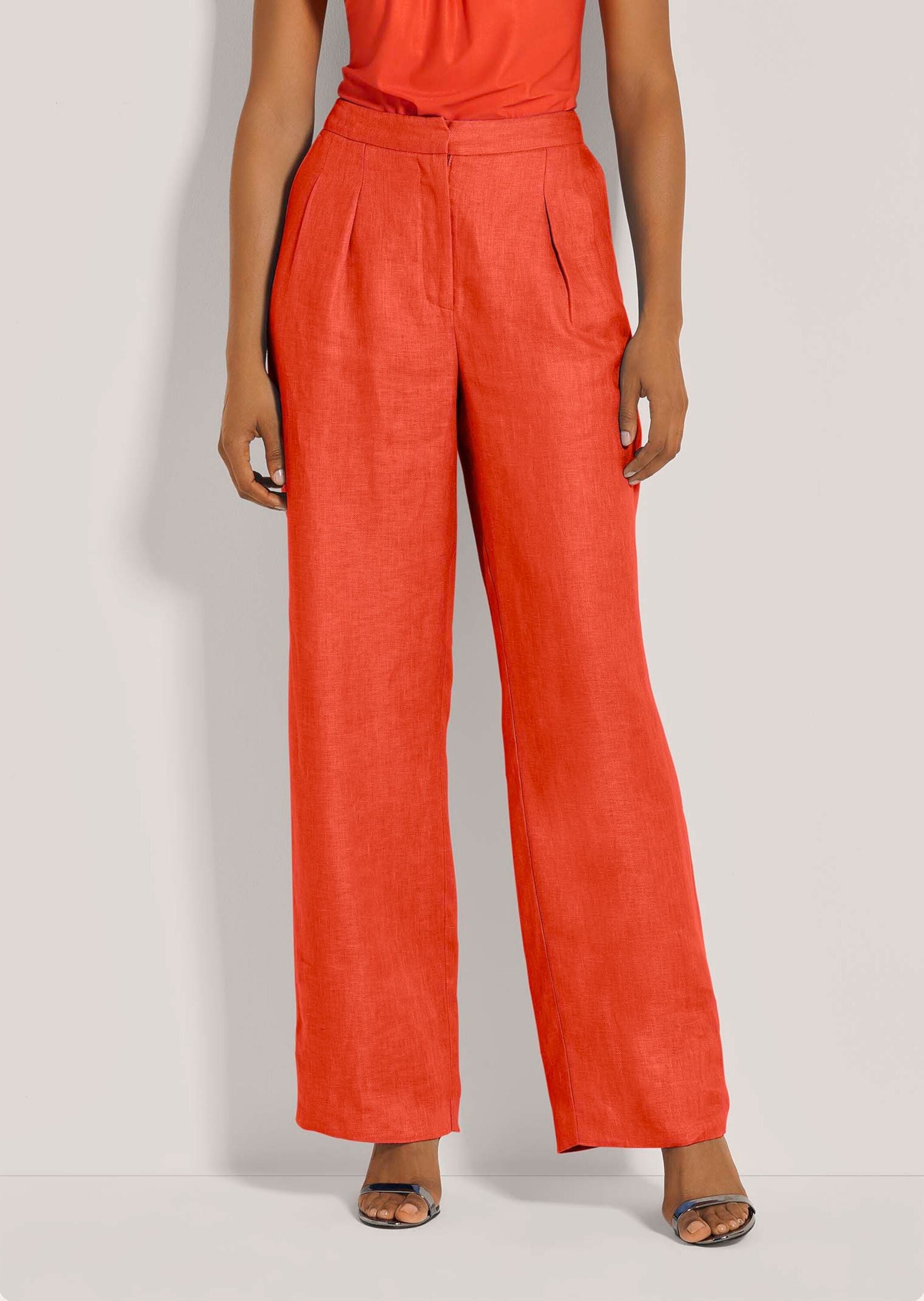 MADELEINE Bundfaltenhose »Hose Weite Leinenhose mit Bundfalten«