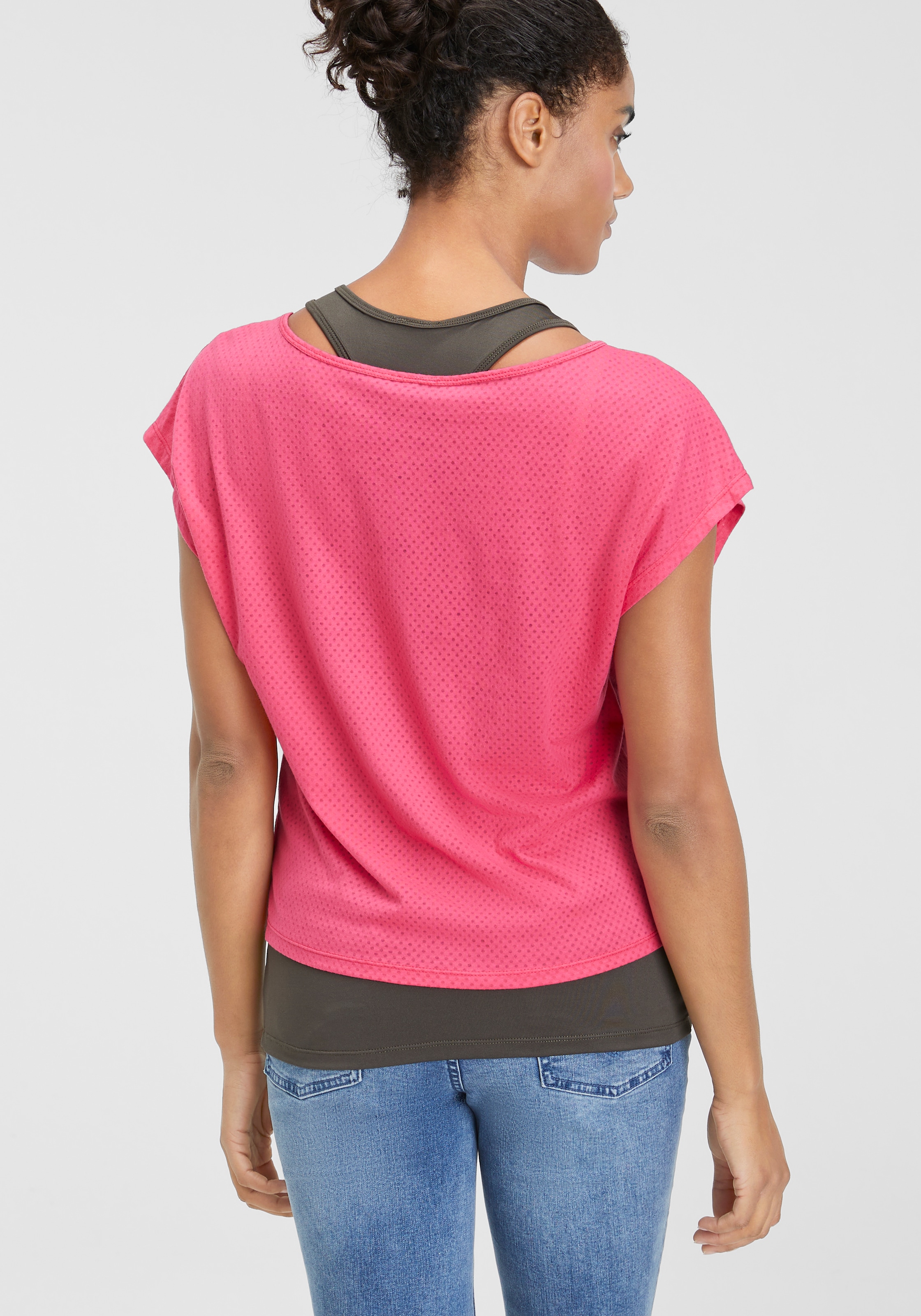 H.I.S Trainingsshirt »2-tlg. Shirt & Top« Spar-Set, 2 Stk. tlg. Kurzarm,  bequeme Passform,  sportlich,  atmungsaktives Material