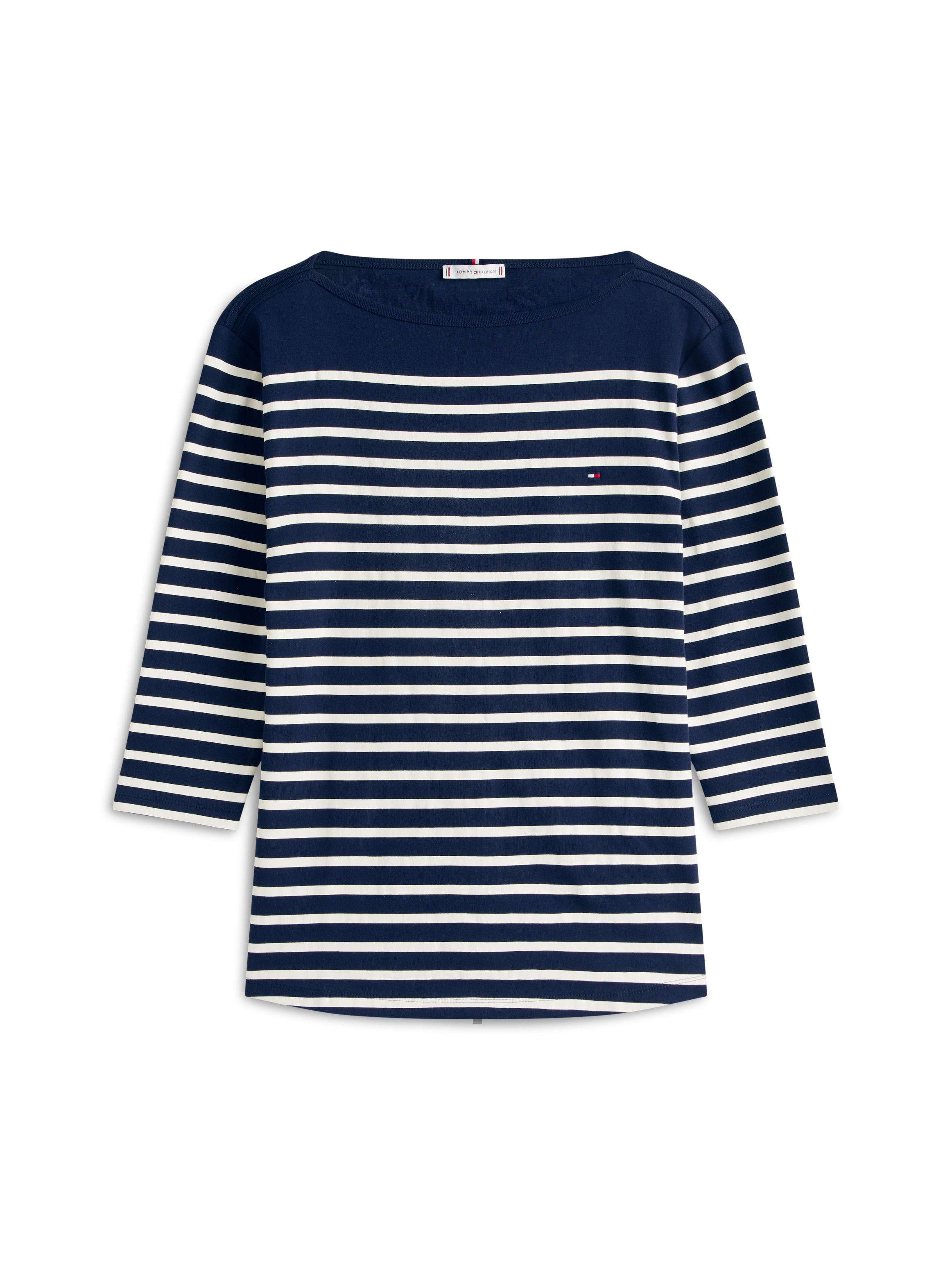 Tommy Hilfiger Curve T-Shirt »CRV SLIM CODY BOAT-NK 3/4SLV« in Großen Größen, 3/4 Ärmel, Logostickerei