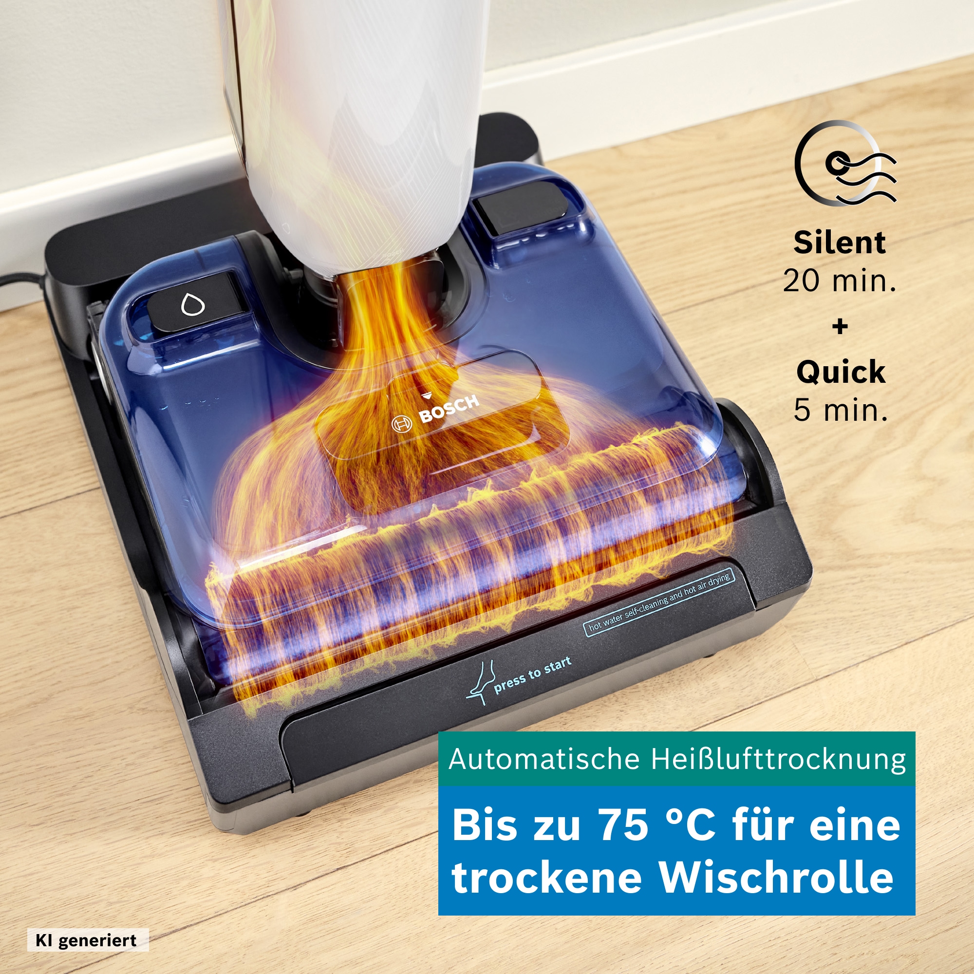 BOSCH Nass-Trocken-Sauger »OneFlow Serie 4 BHF41WM/BHF41WS, Selbstreinigung, 24.000 PA Saugkraft« Anti-Haarverwicklung, LED-Licht, Schnelltrocknung, 40 min Akku / 150m²